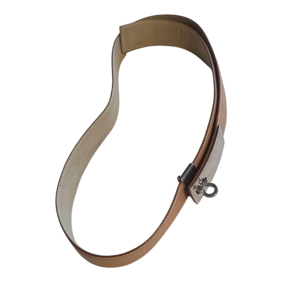 Salvatore Ferragamo Belt Women Black Tan Metal Logo Authentic Gold Luxury - Picture 1 of 13